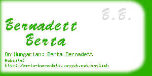 bernadett berta business card